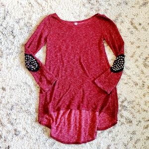 J MODE | red high low sweater